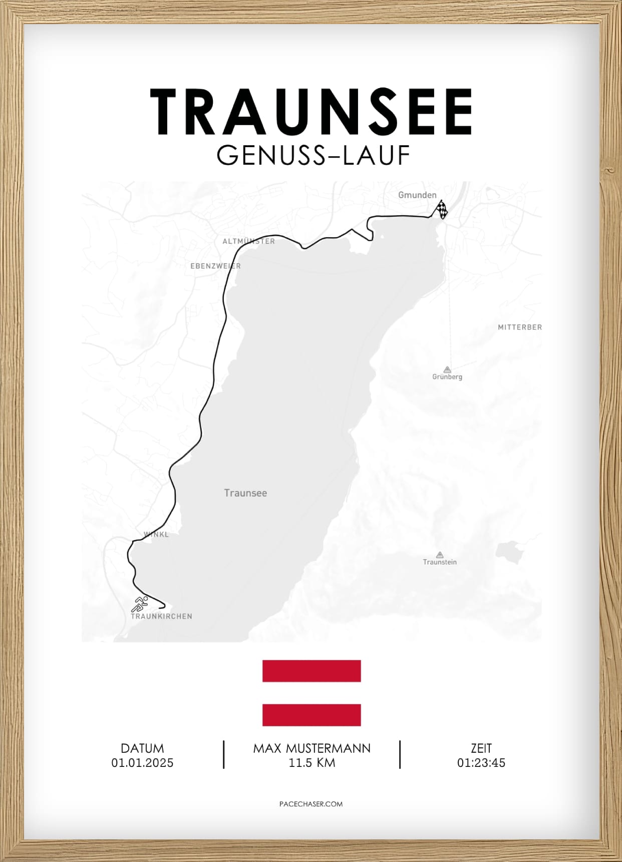 Traunsee Halbmarathon / Genuss-Lauf / Sun-Run Laufposter