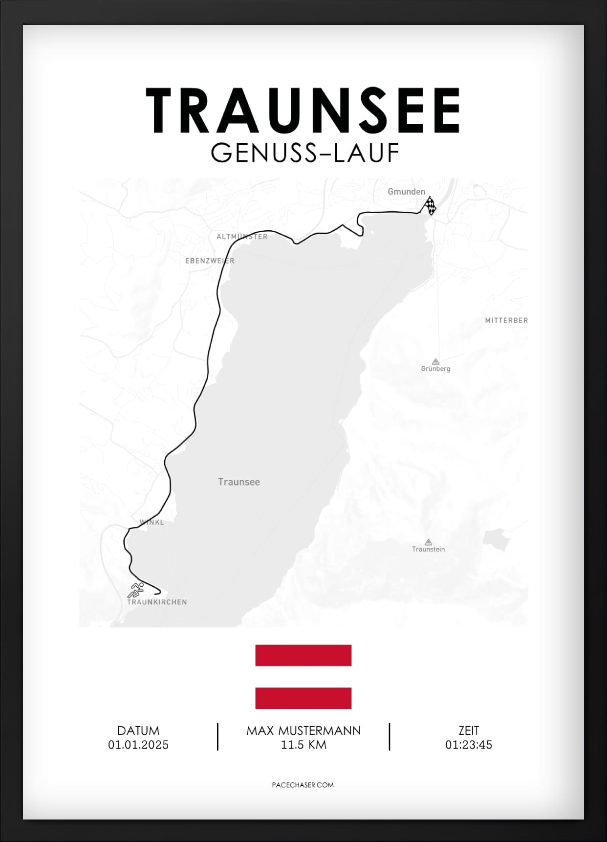 Traunsee Halbmarathon / Genuss-Lauf / Sun-Run Laufposter