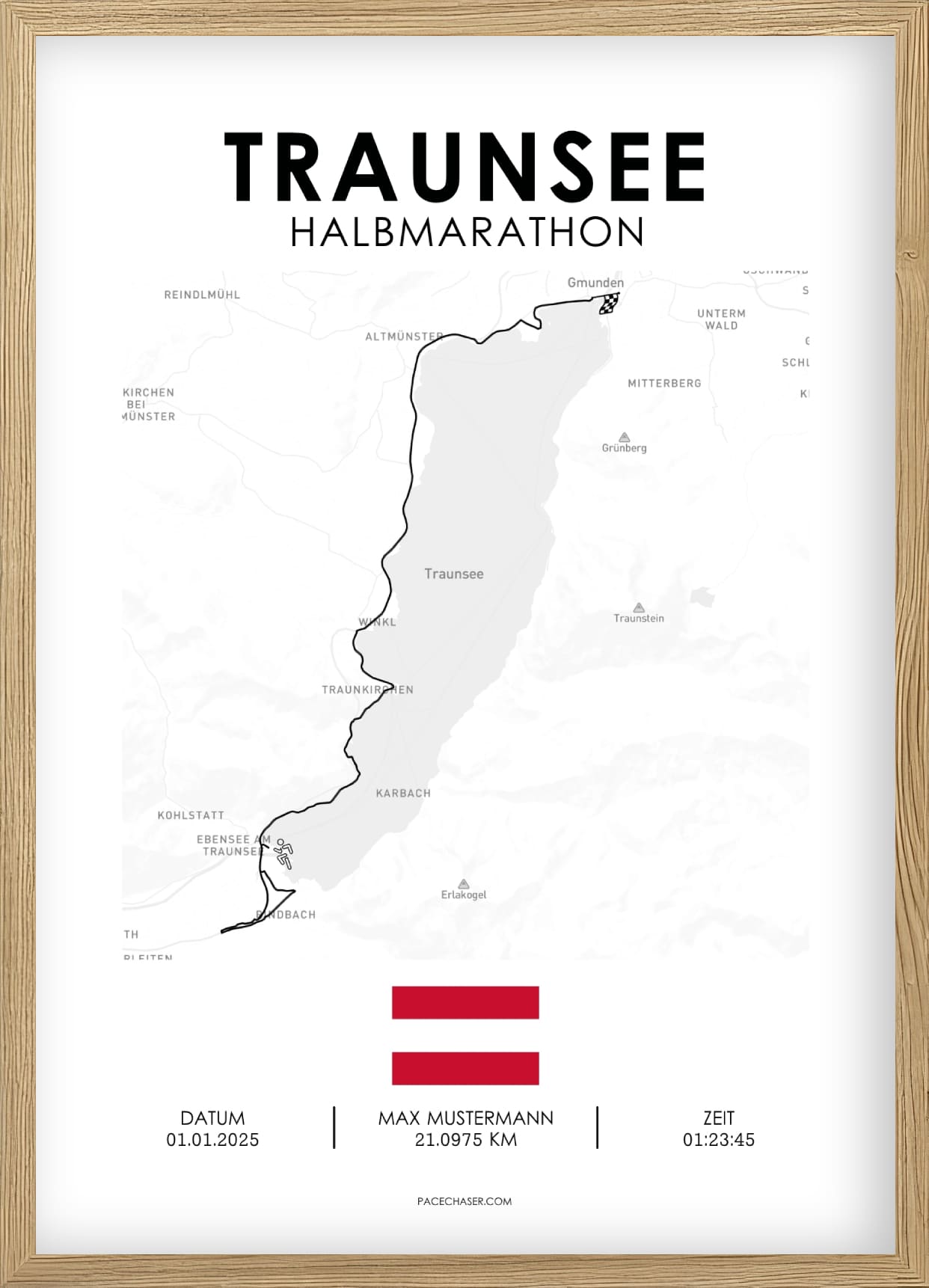 Traunsee Halbmarathon / Genuss-Lauf / Sun-Run Laufposter