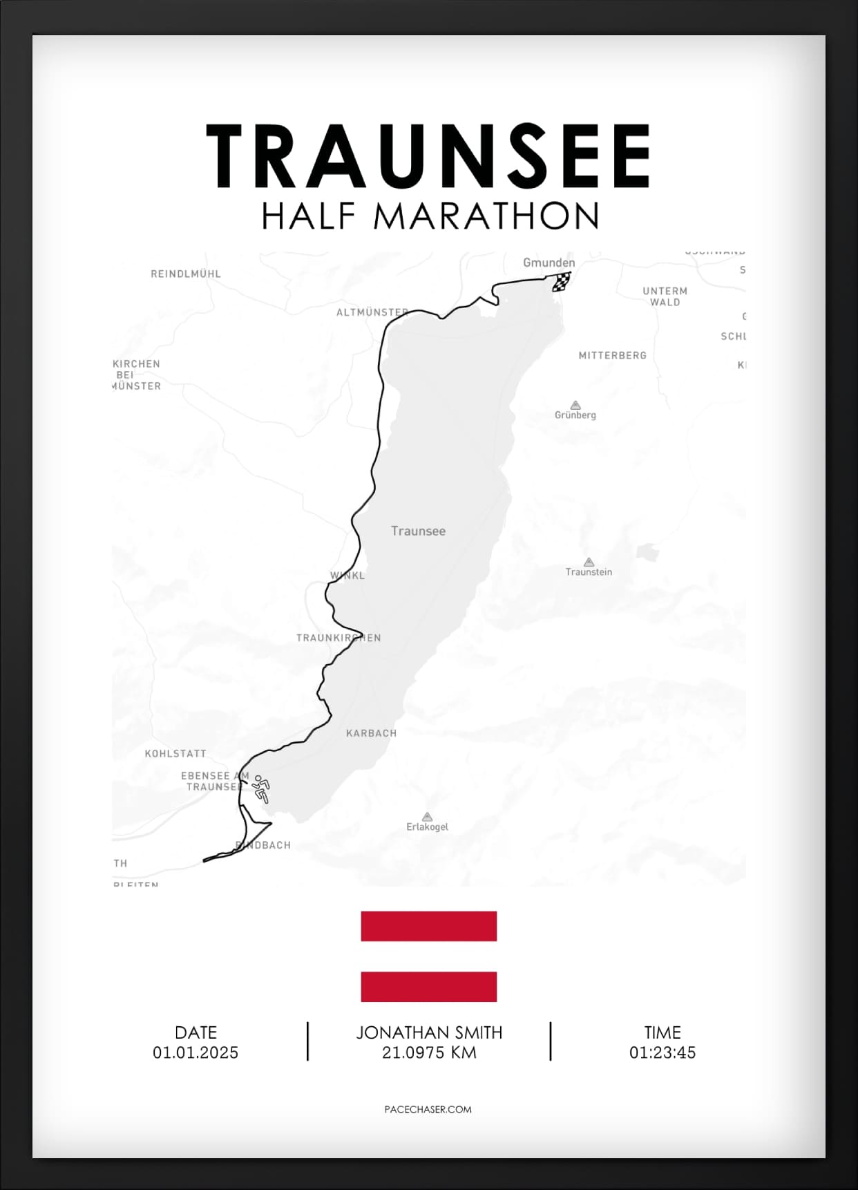 Traunsee Halbmarathon / Genuss-Lauf / Sun-Run Laufposter