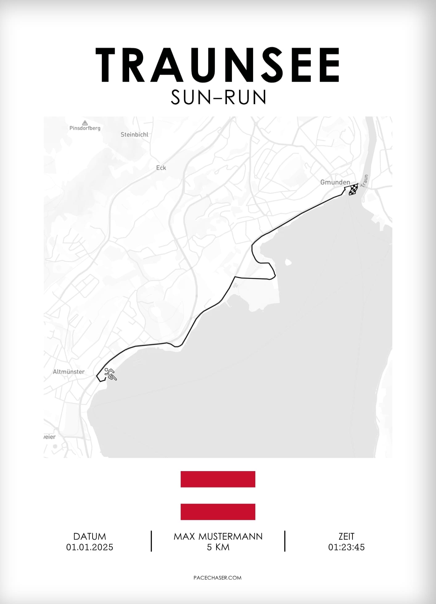 Traunsee Halbmarathon / Genuss-Lauf / Sun-Run Laufposter