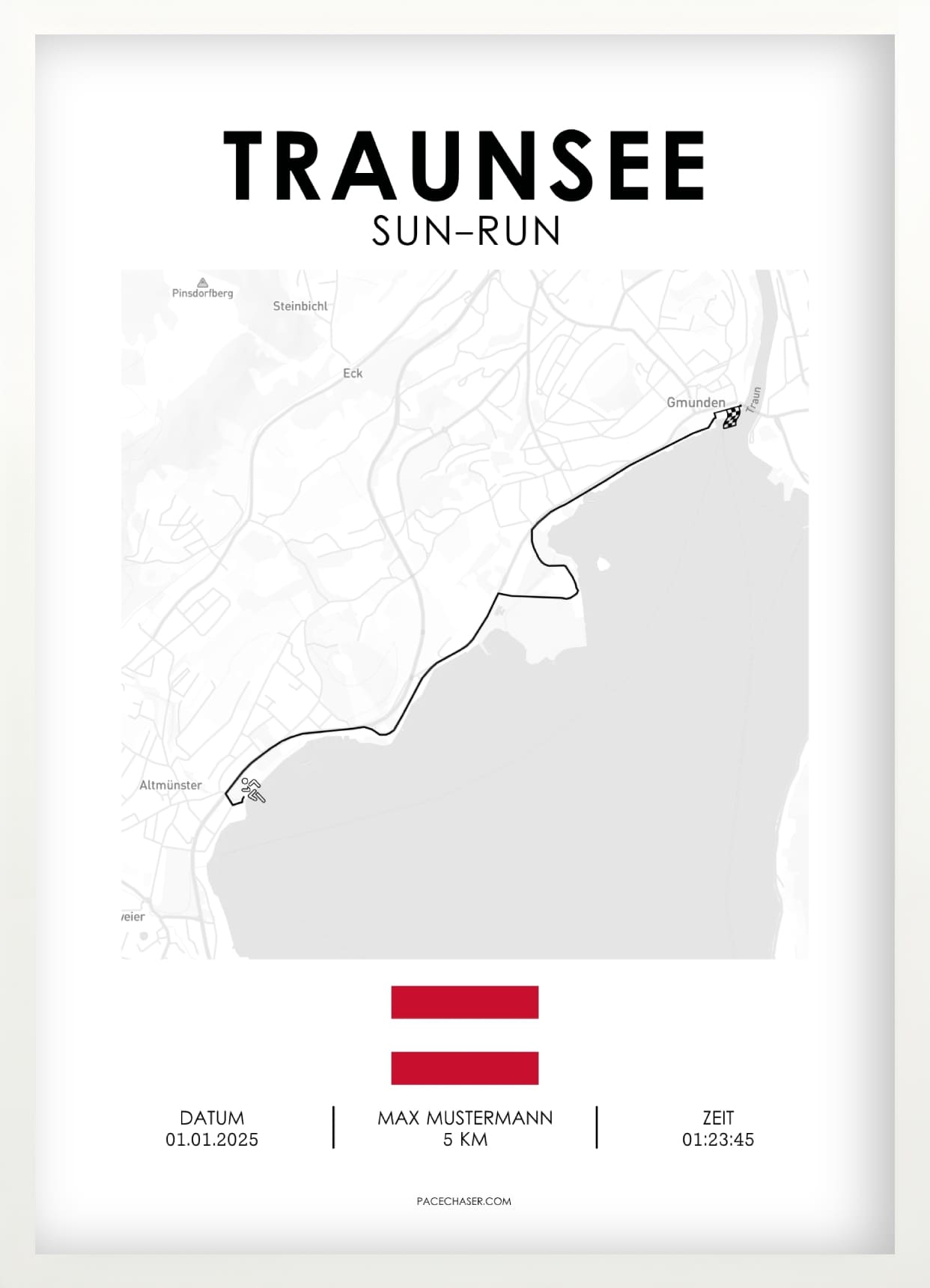 Traunsee Halbmarathon / Genuss-Lauf / Sun-Run Laufposter