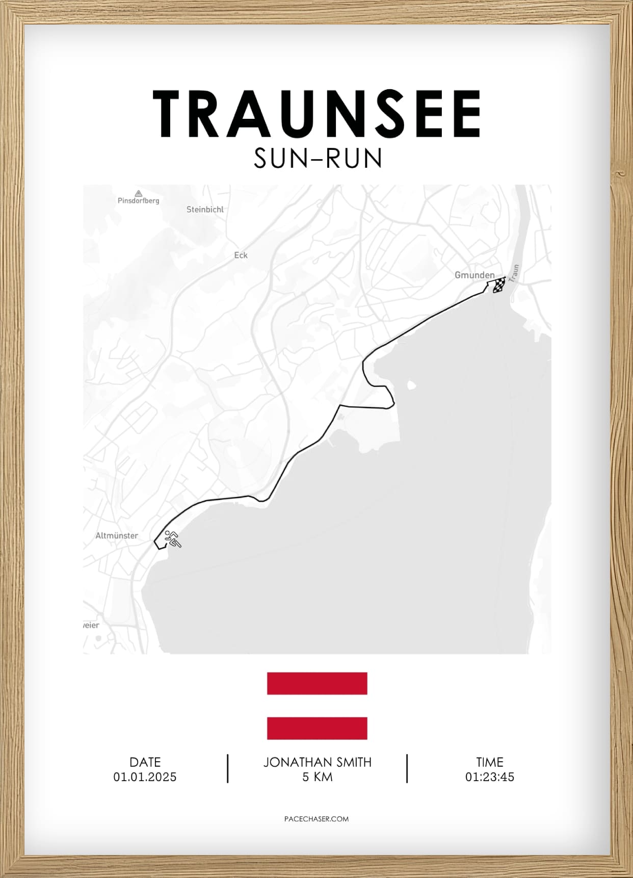 Traunsee Halbmarathon / Genuss-Lauf / Sun-Run Laufposter