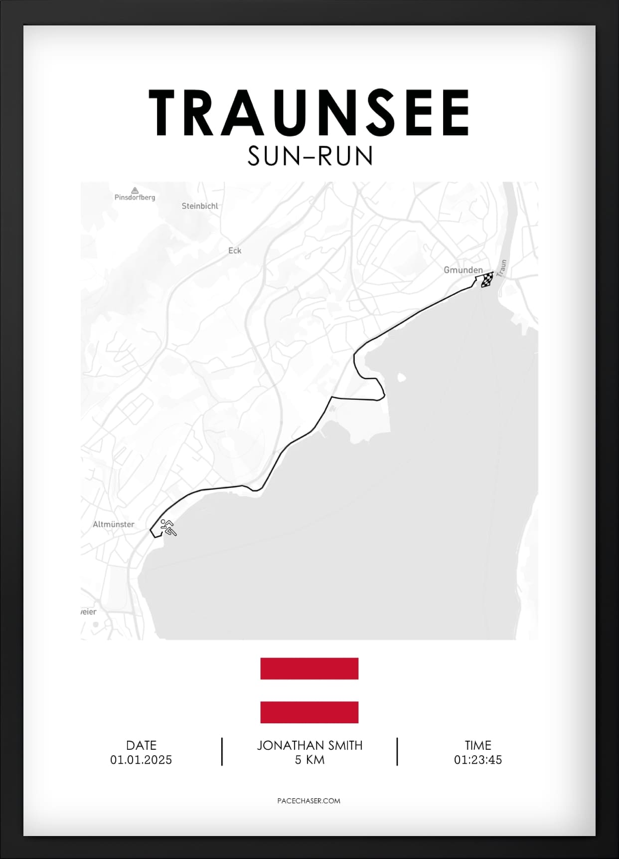 Traunsee Halbmarathon / Genuss-Lauf / Sun-Run Laufposter