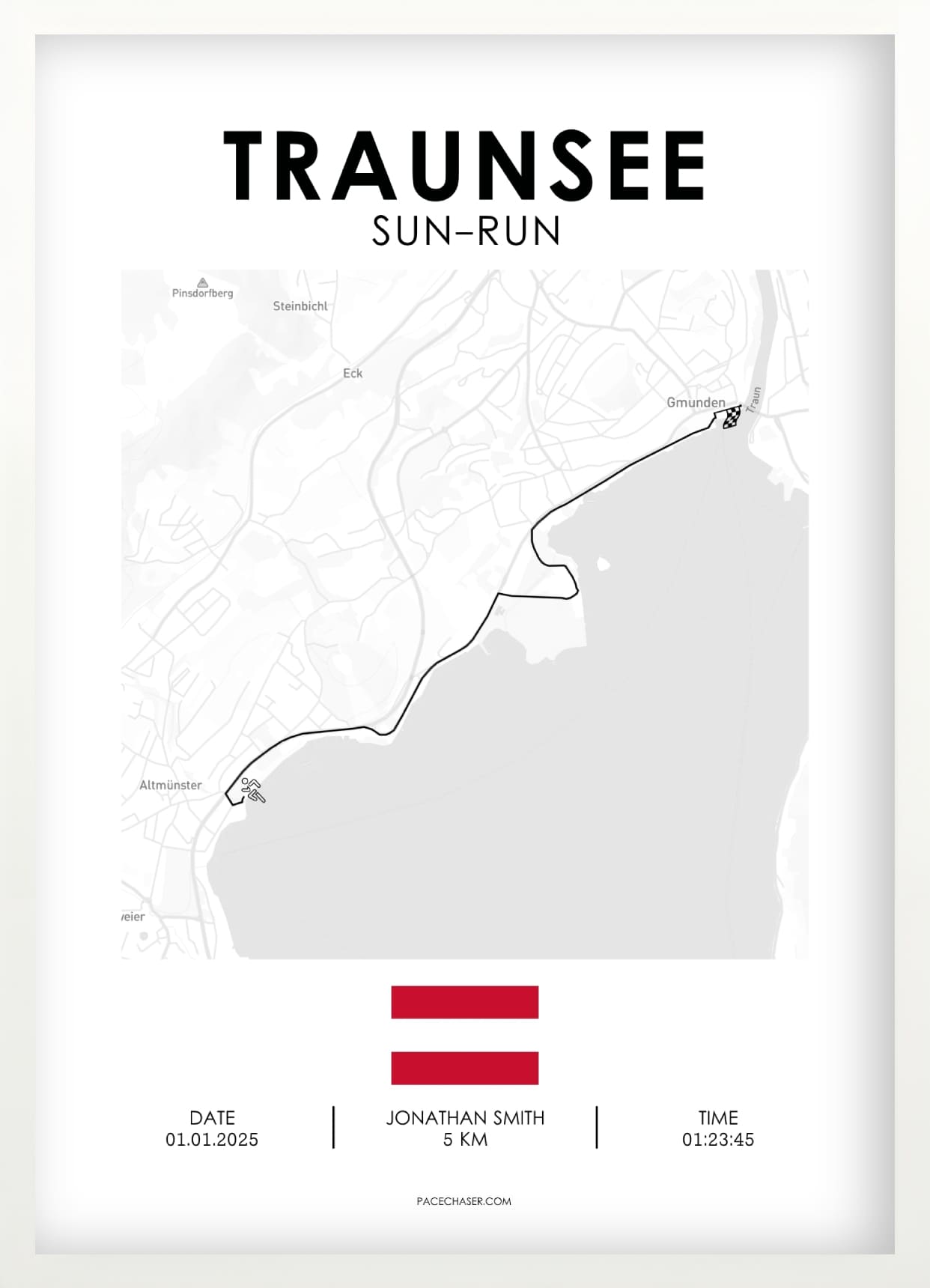 Traunsee Halbmarathon / Genuss-Lauf / Sun-Run Laufposter