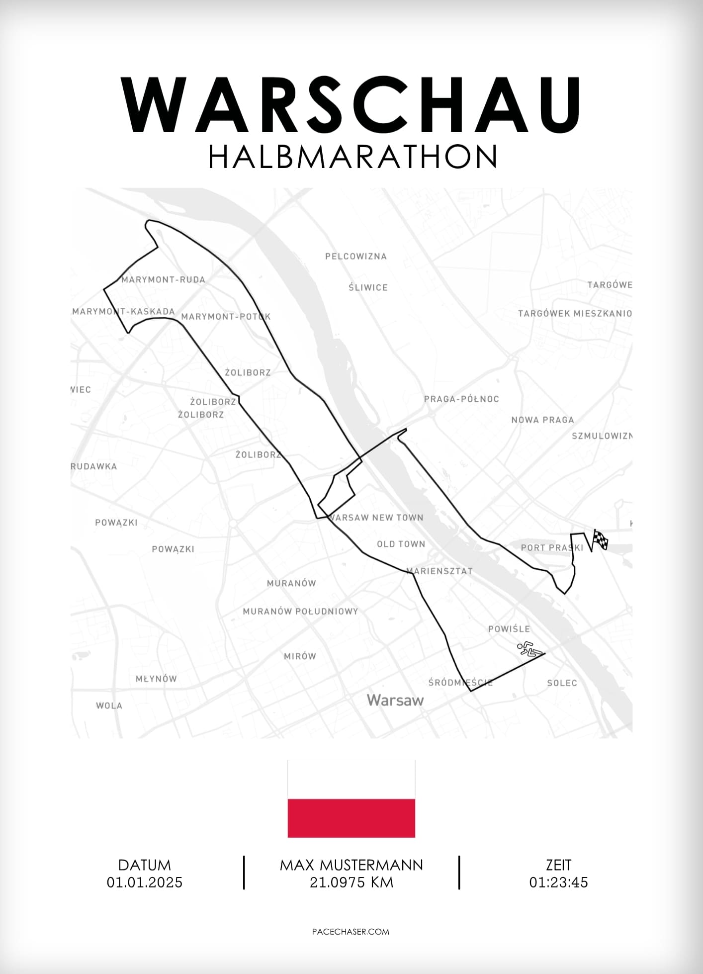 Halvmaraton Warszawa Plakat (fra 2026)