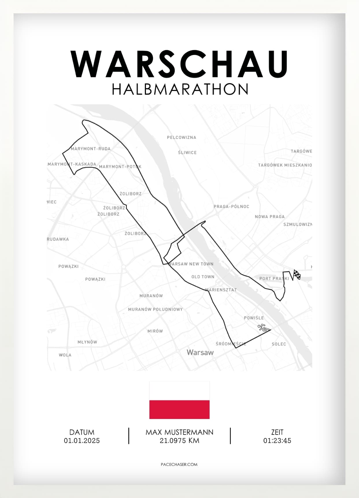 Halvmaraton Warszawa Plakat (fra 2026)