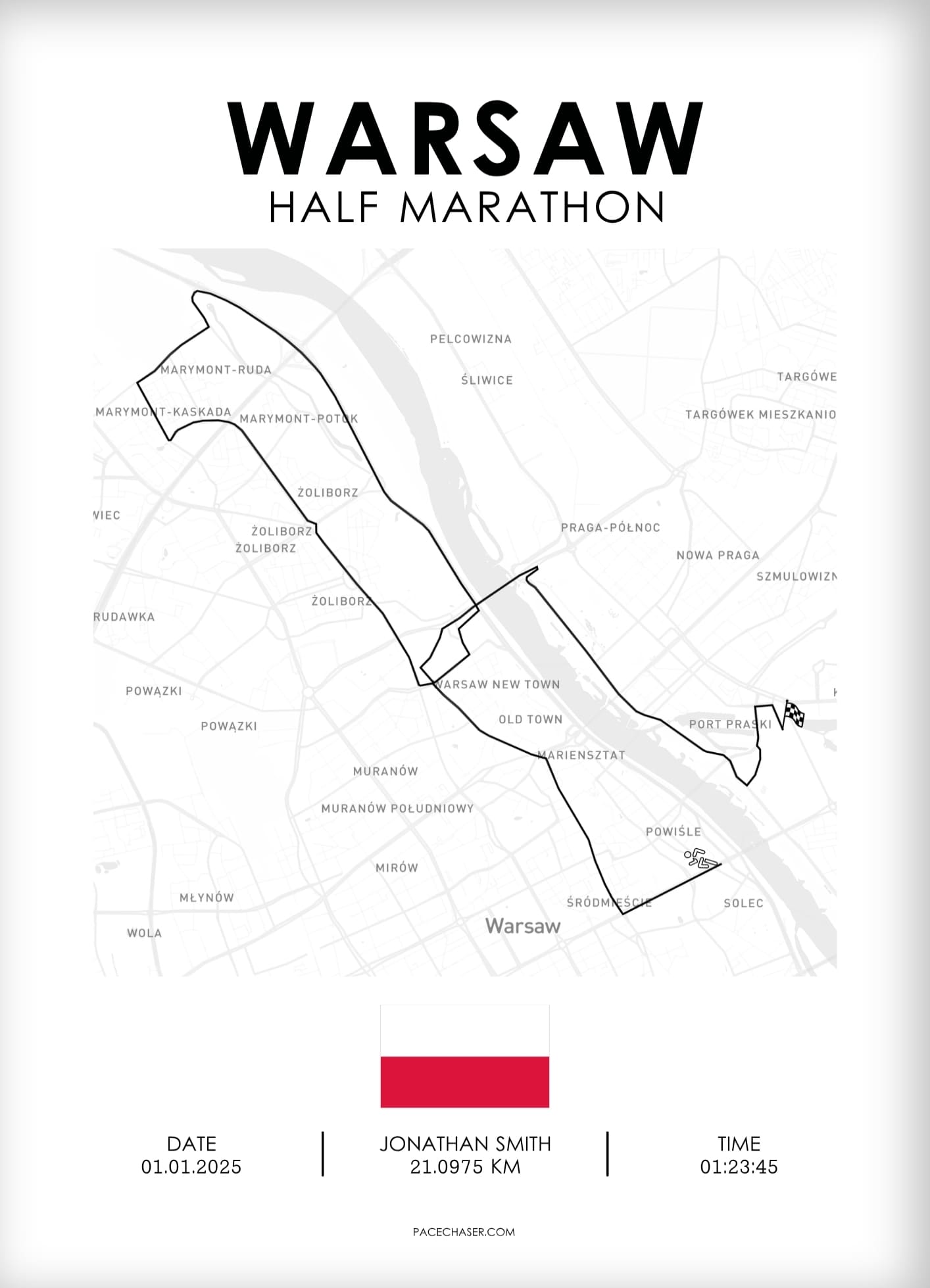 Halvmaraton Warszawa Plakat (fra 2026)
