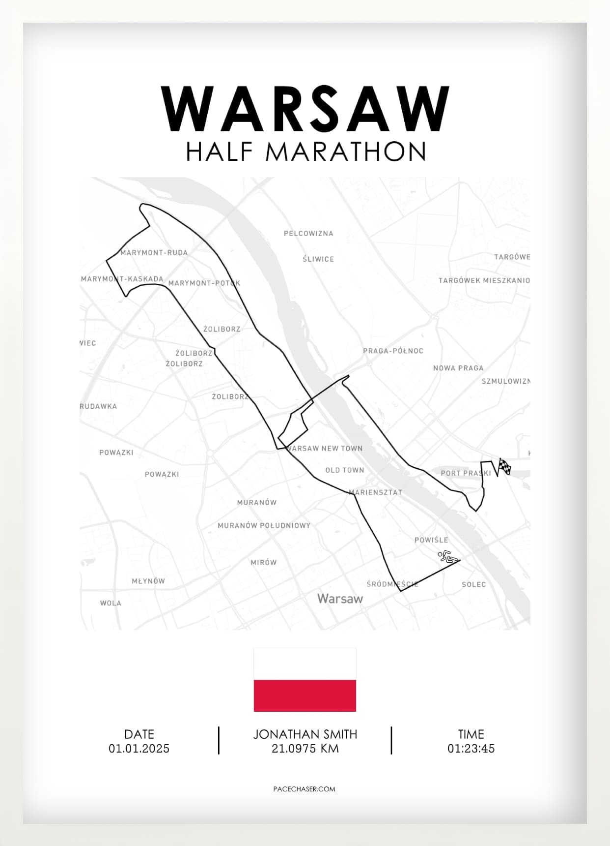 Halvmaraton Warszawa Plakat (fra 2026)