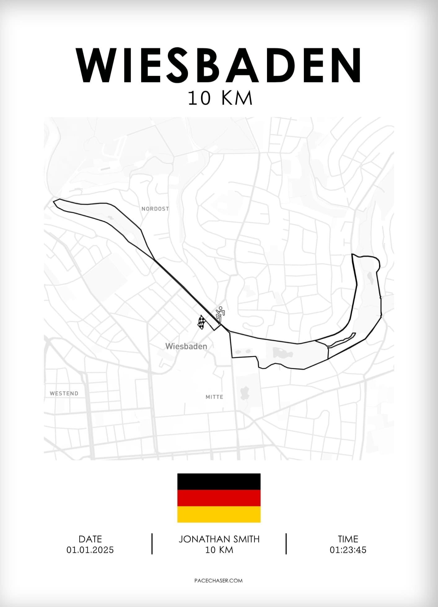 Wiesbaden Marathon / Halbmarathon / 10 km / 5 km Laufposter