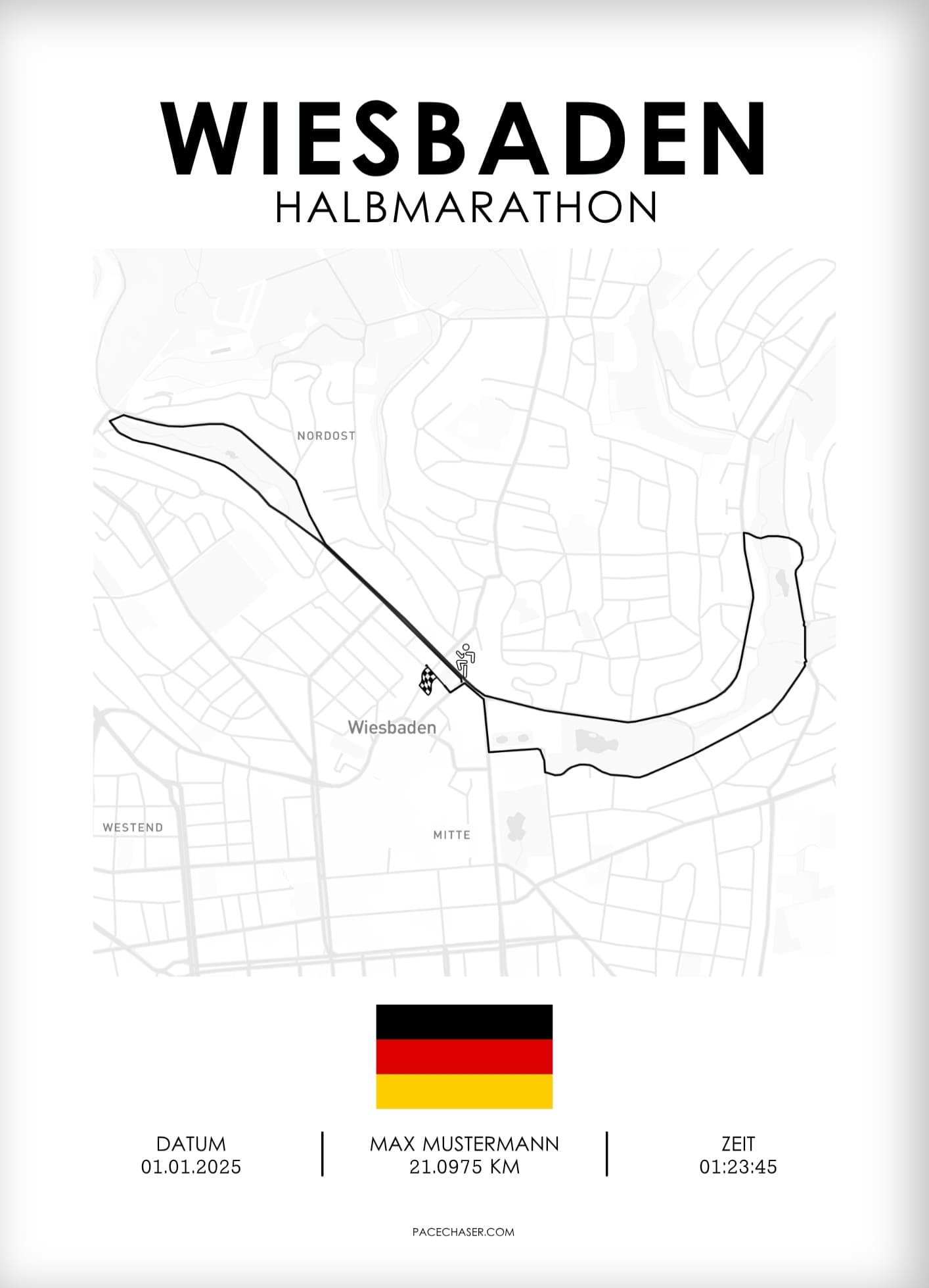 Wiesbaden Marathon / Halbmarathon / 10 km / 5 km Laufposter