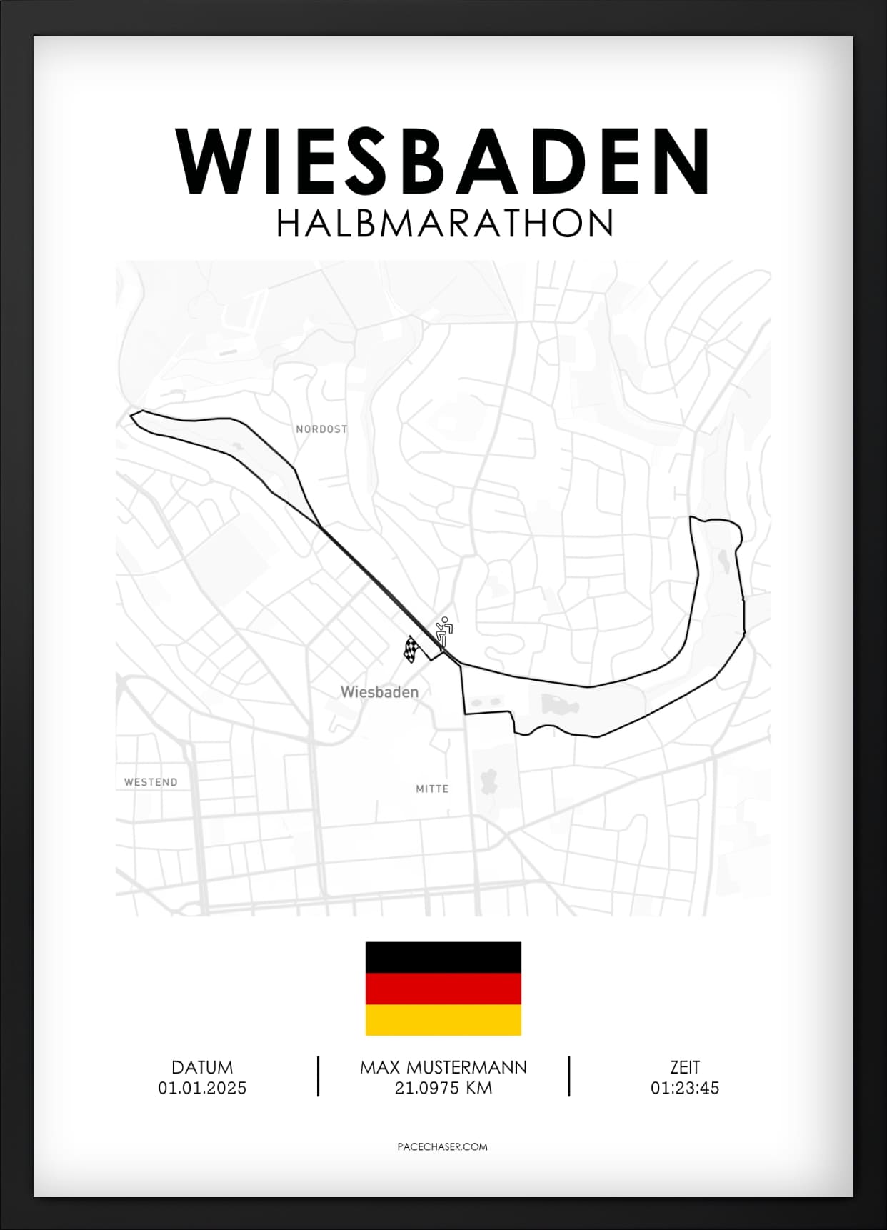 Wiesbaden Marathon / Halbmarathon / 10 km / 5 km Laufposter