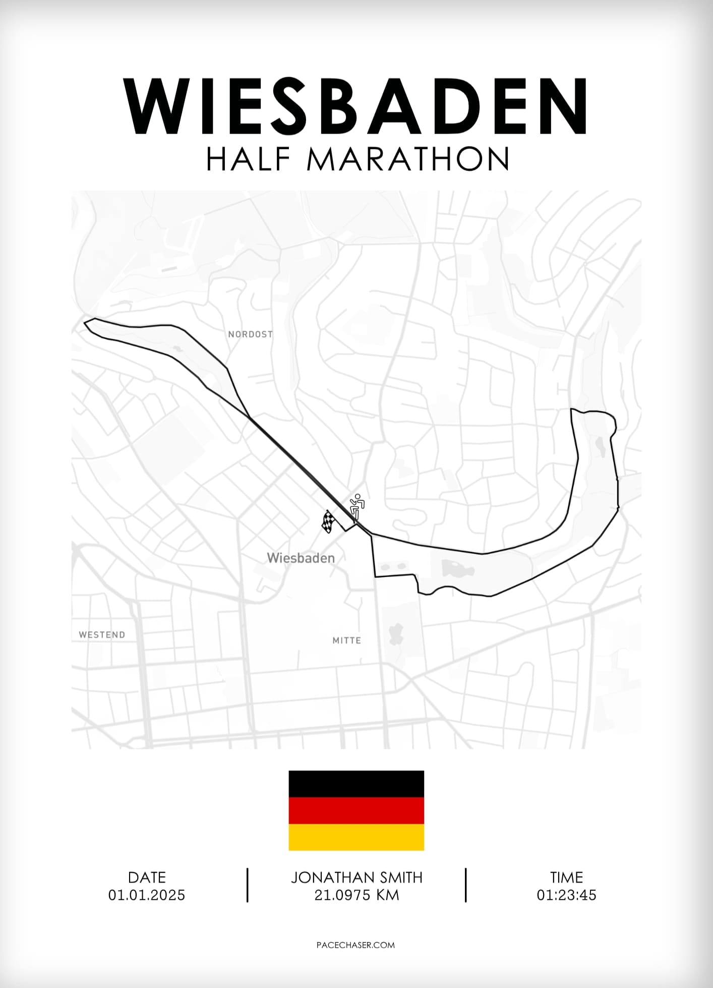 Wiesbaden Marathon / Halbmarathon / 10 km / 5 km Laufposter