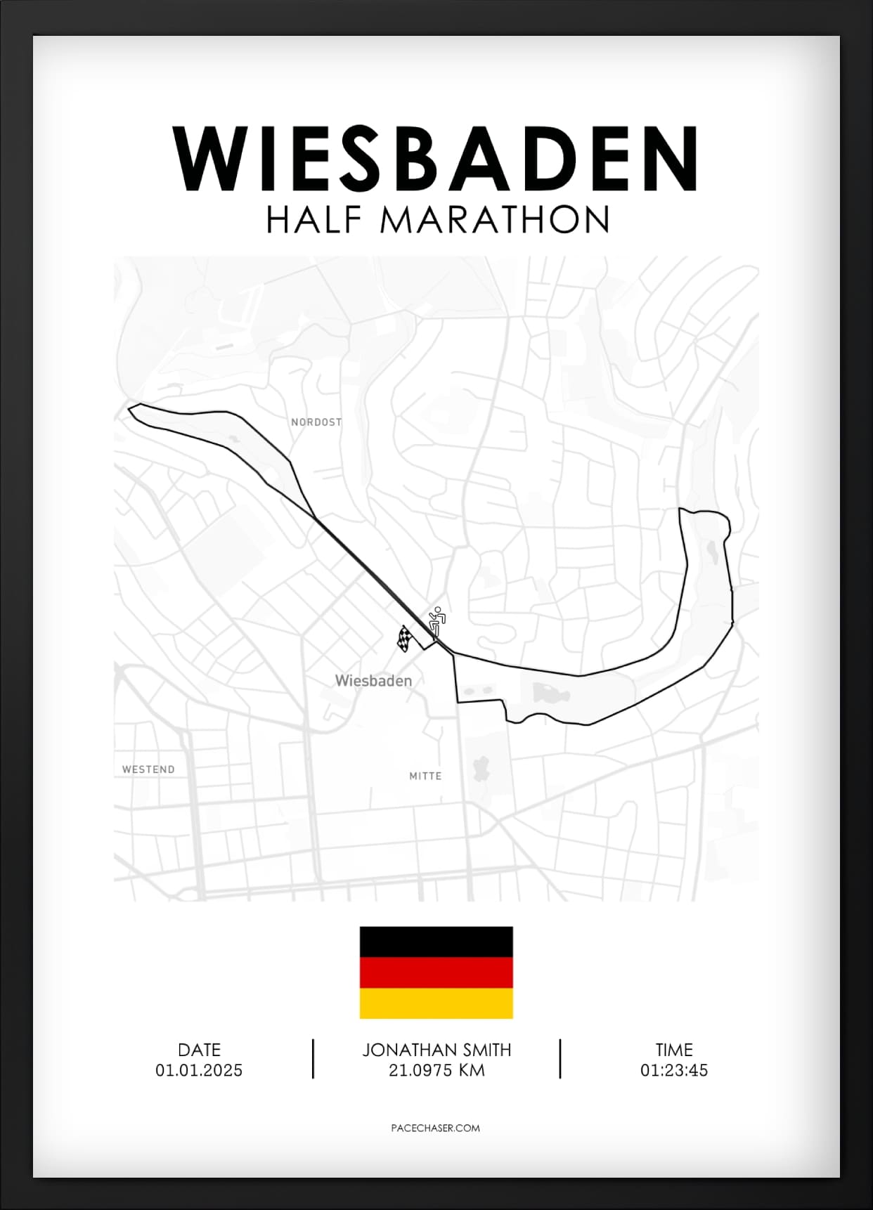 Wiesbaden Marathon / Halbmarathon / 10 km / 5 km Laufposter