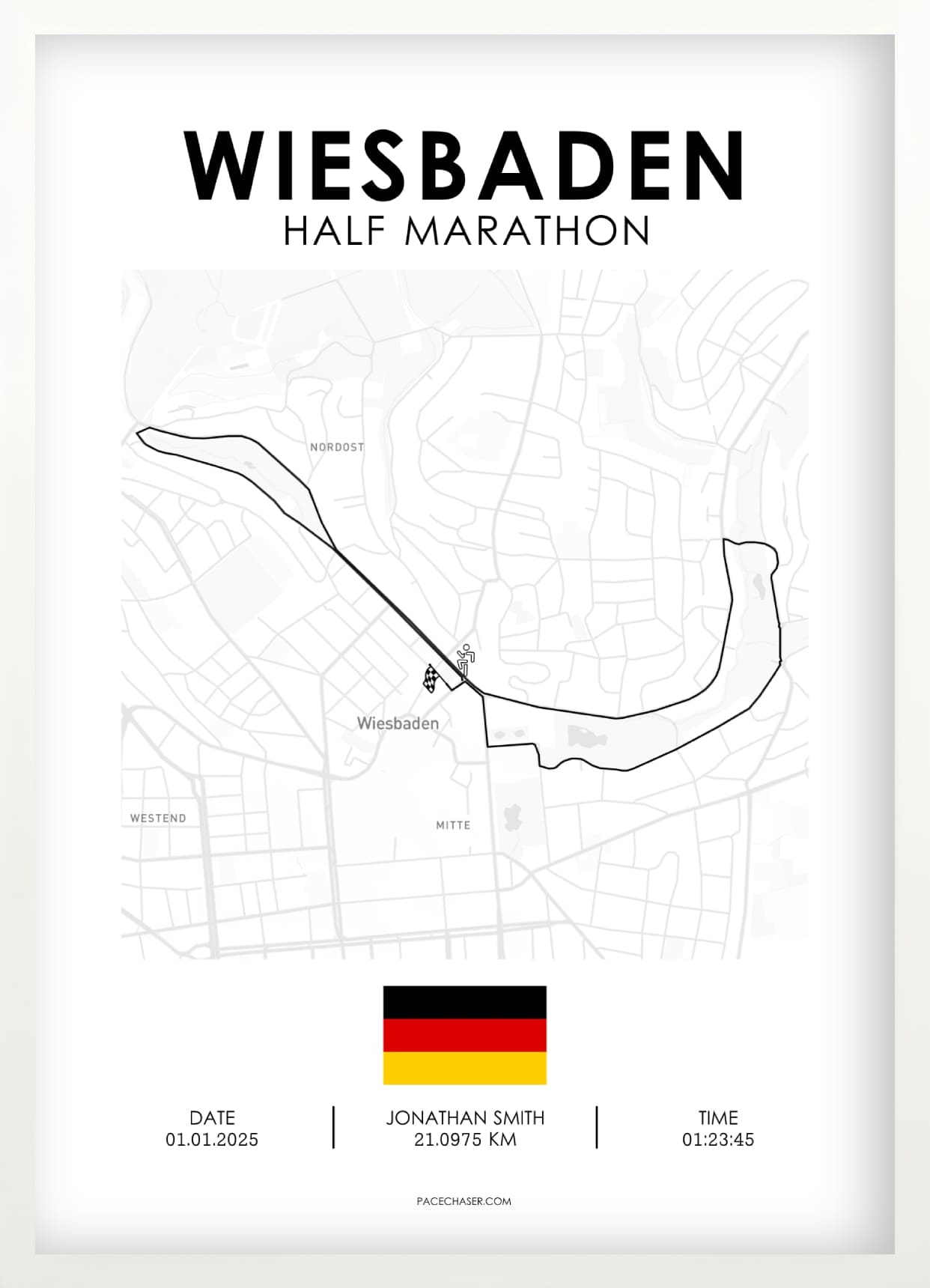 Wiesbaden Marathon / Halbmarathon / 10 km / 5 km Laufposter